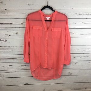 NWOT! Coral Candie’s Button Down Shirt